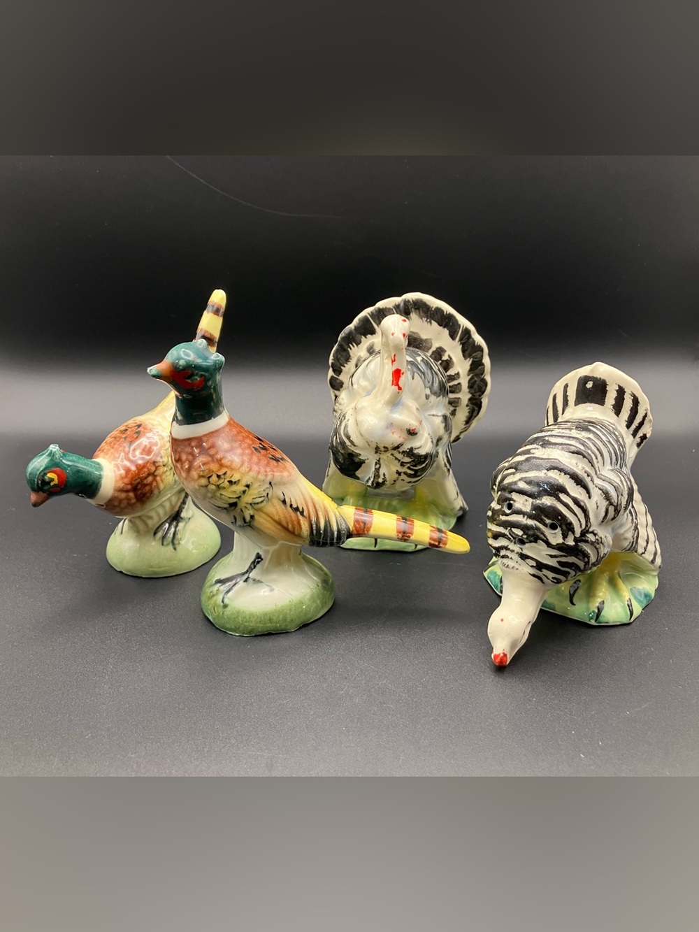 Vintage Pheasant and Turkey Salt and Pepper Shakers